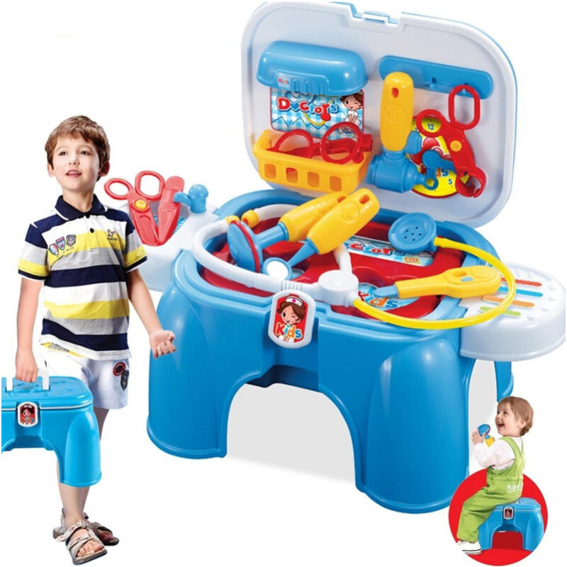 foto del prodotto trade shop traesio sgabello valigetta dottore per bambini sediolina portatile con accessori medico 