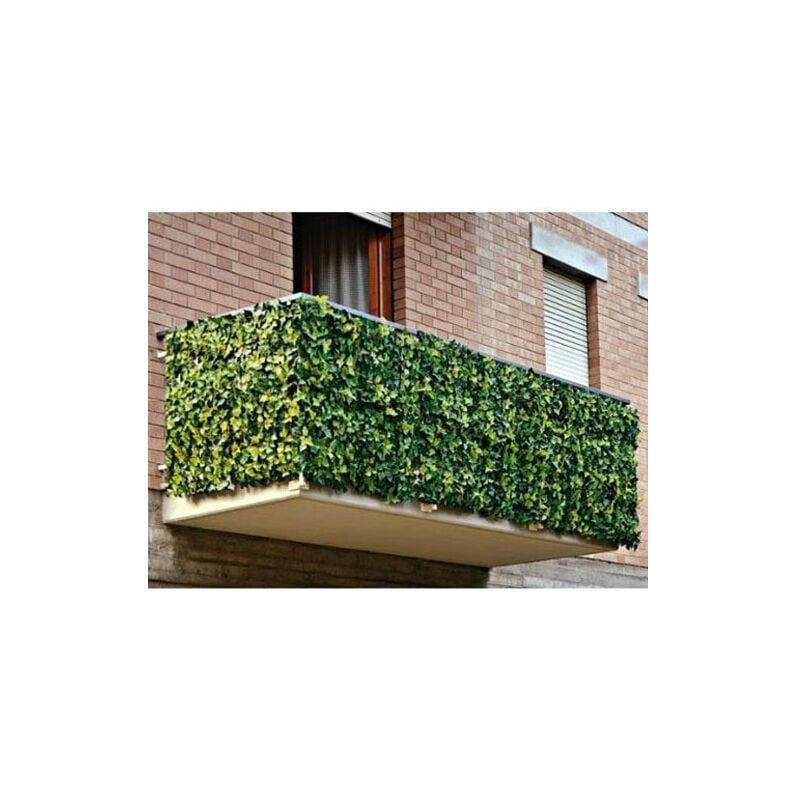 foto del prodotto trade shop traesio siepe artificiale sintetica 1x3 metri rotolo rete foglie edera verde per balcone 