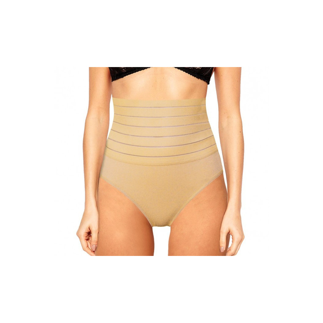 foto del prodotto trade shop traesio slip a vita alta con panciera guaina contenitiva addominale in cotone 6077 beige xxl