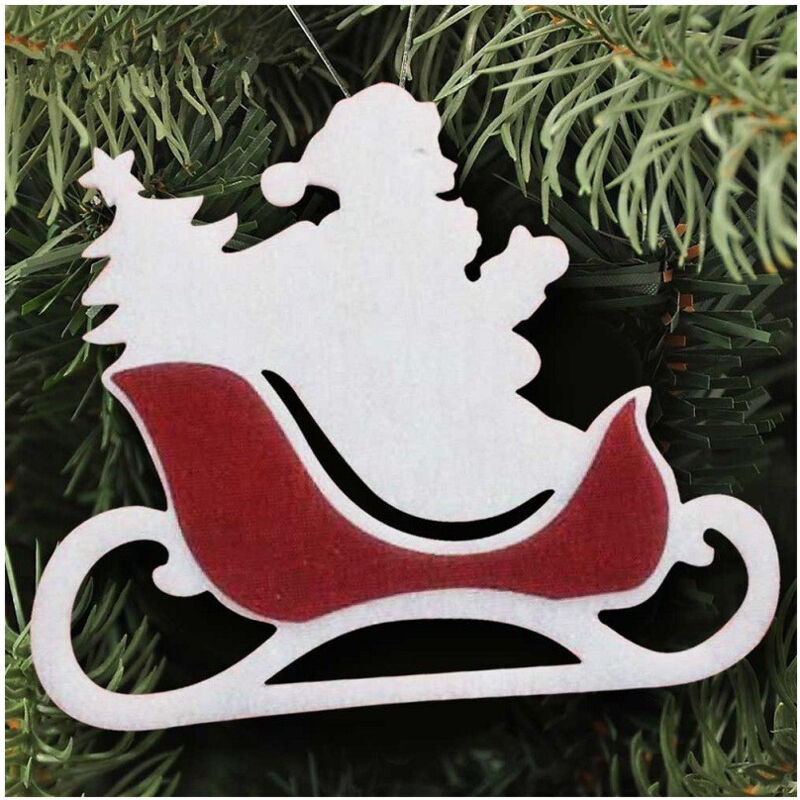 foto del prodotto trade shop traesio - slitta babbo natale ovatta e juta 2 colori 44 cm per albero di natale -