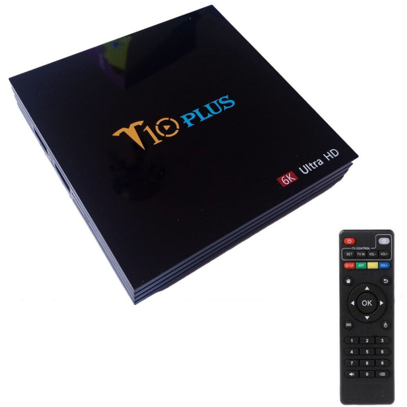 foto del prodotto trade shop traesio smart tv box t10 plus android 9 4gb ram 64gb 4k tv gpu 5 core quad wifi 