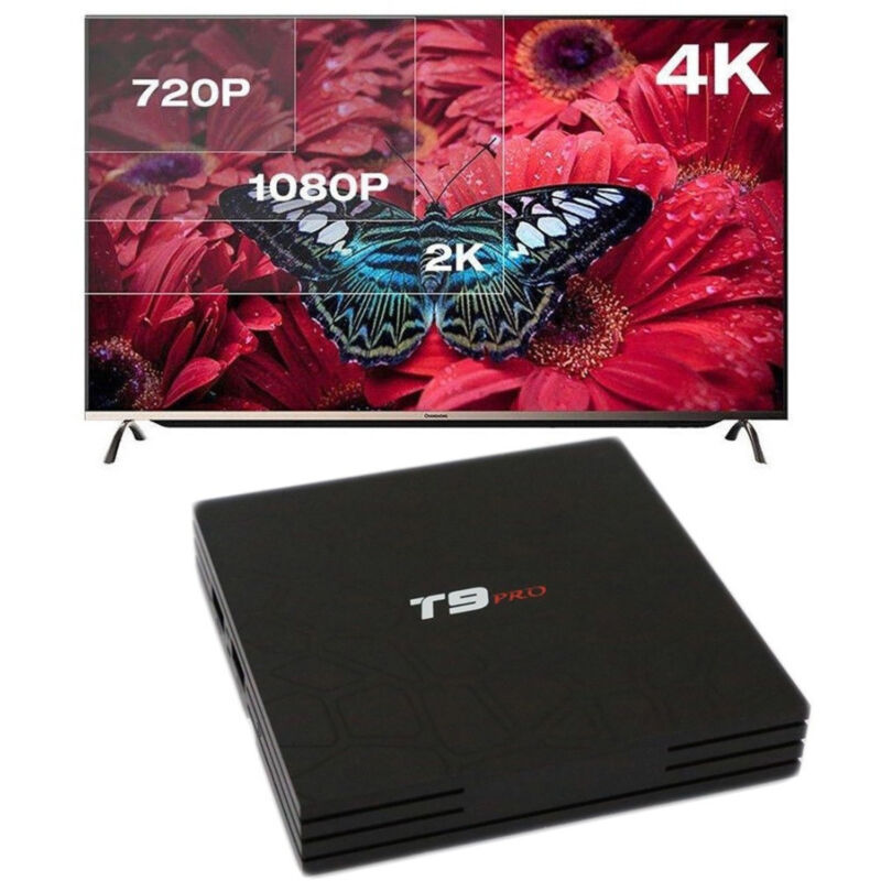 foto del prodotto trade shop traesio smart tv box t9 pro android 7.1.2 4gb ram 32gb 4k iptv gpu 5 core quad wifi 