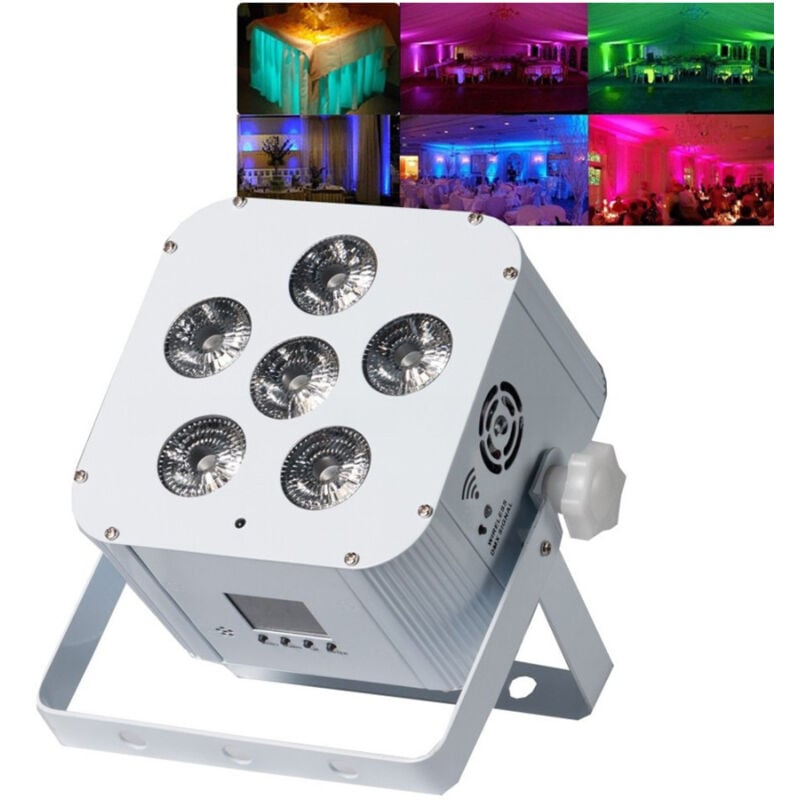 foto del prodotto trade shop traesio smartbat par led wireless a batteria 6x18w led da 6 colori 6in1 rgbwa uv 