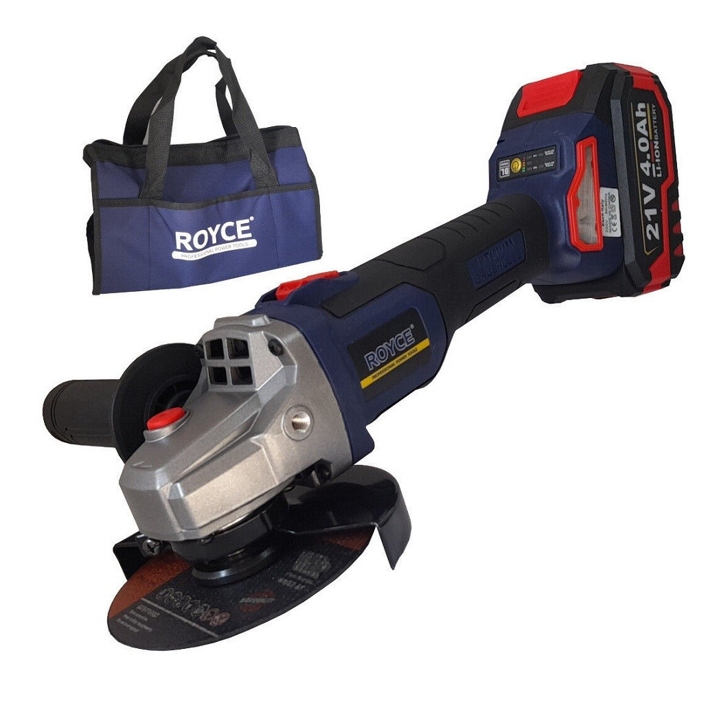 foto del prodotto trade shop traesio smerigliatrice angolare a batteria flex 100 115 mm 21v 4.0ah 8500rpm 89855 