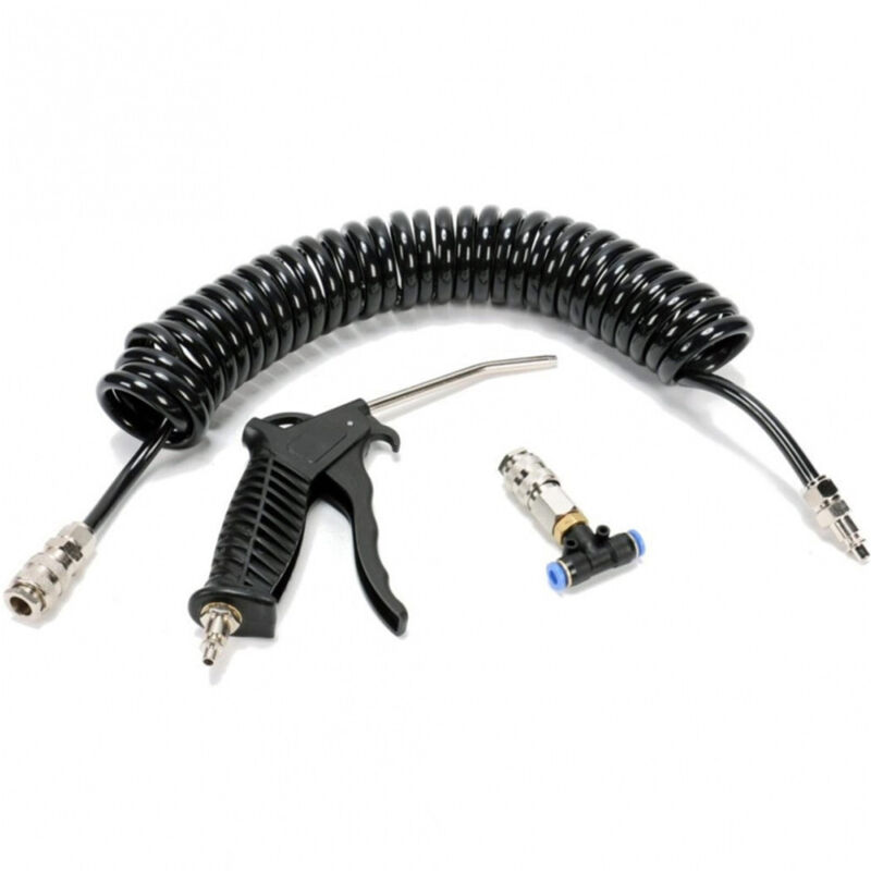 foto del prodotto trade shop traesio soffiatore pistola ugello per compressore con tubo aria compressa a spirale 
