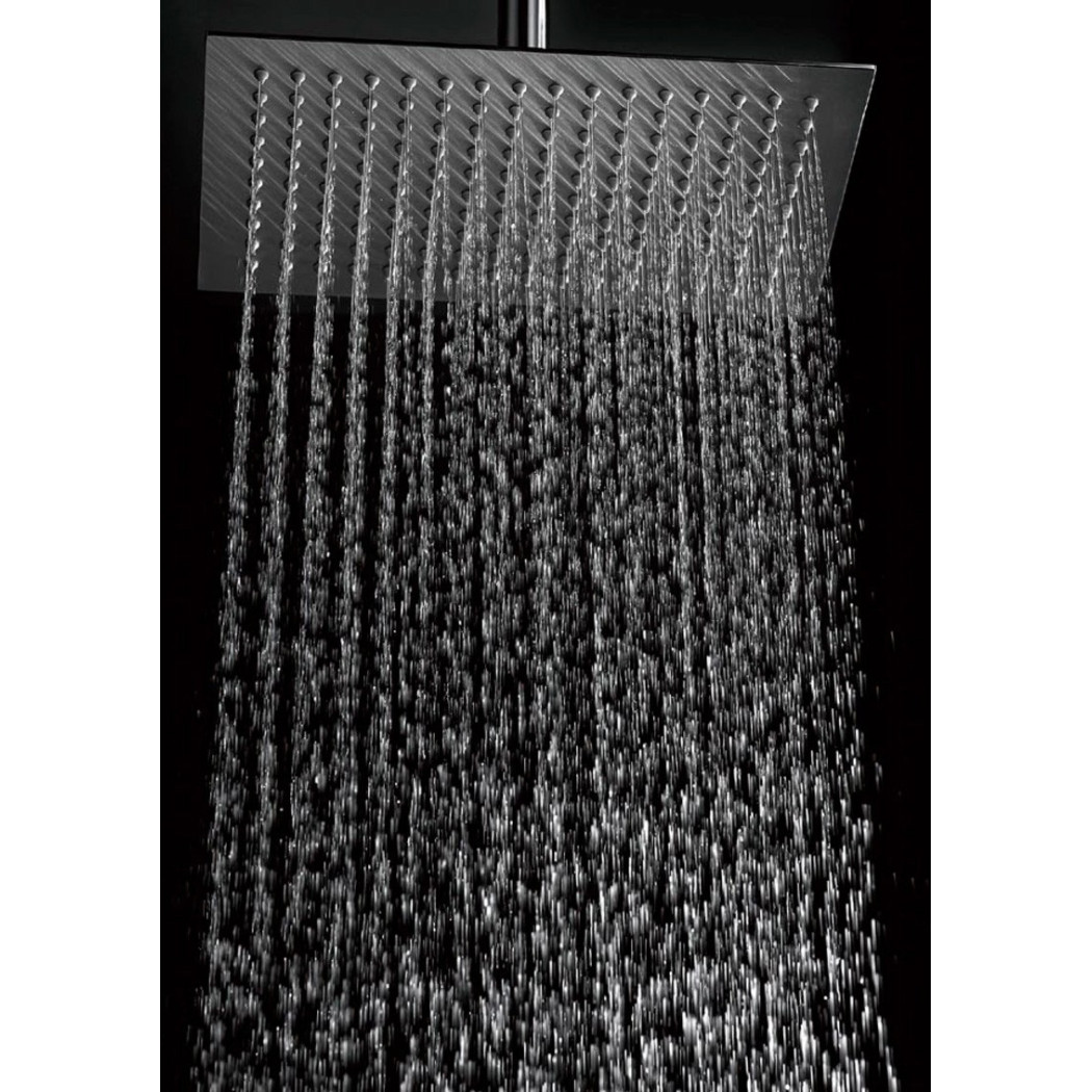 foto del prodotto trade shop traesio soffione acciaio doccia quadrato 20x20cm bagno effetto pioggia sottile cromato 