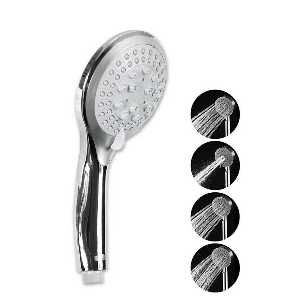 foto del prodotto trade shop traesio soffione doccia bagno multigetto doccetta telefono getto regolabile 12 cm 52047 