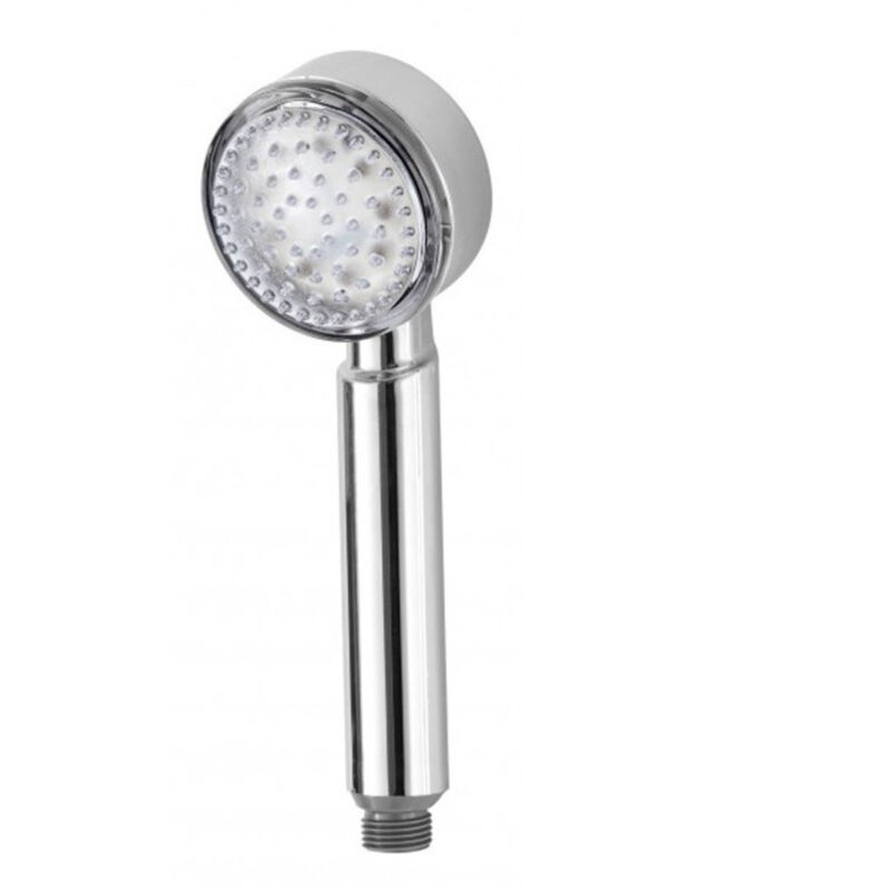 foto del prodotto trade shop traesio soffione doccia in abs cromato doccetta monofunzione a led per doccia 
