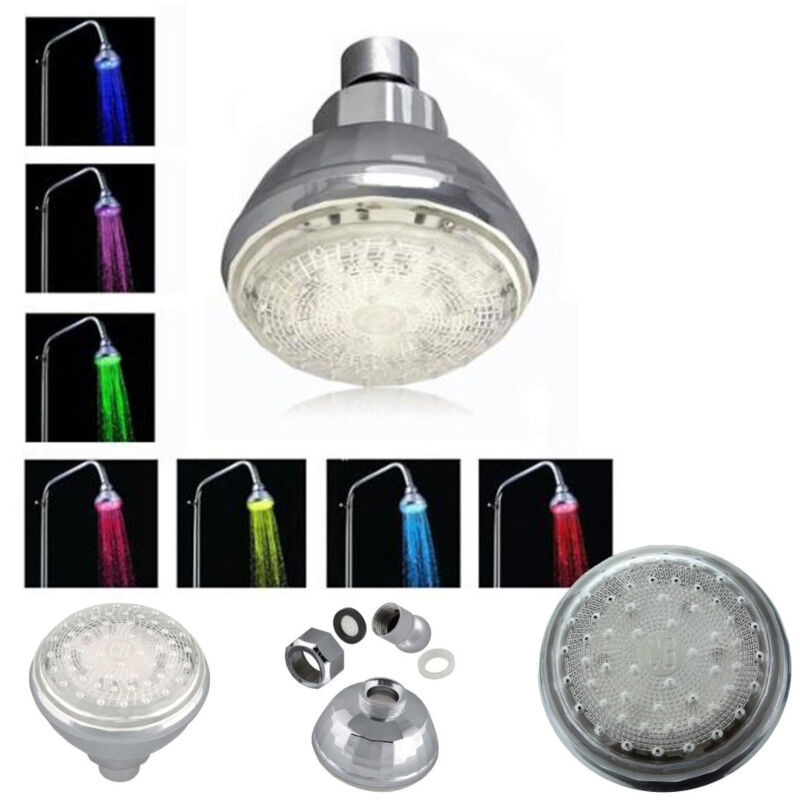 foto del prodotto trade shop traesio soffione doccia miscelatore a led multicolor colori ricambio soffione doccia rosso