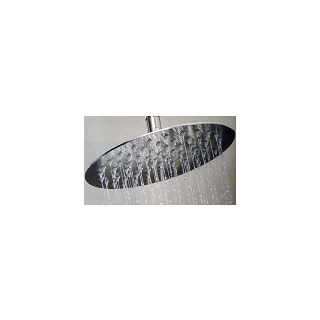 foto del prodotto trade shop traesio soffione doccia slim quadrato rotondo 24 cm bagno effetto pioggia cromato tondo 