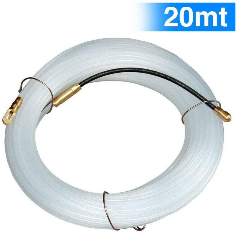 foto del prodotto trade shop traesio - sonda passacavi elettricista 20mt tiracavi tirafili cavi elettrici 3mm bianco -