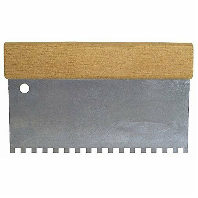 foto del prodotto trade shop traesio spatola dentata frattazzo per colla in acciaio impugnatura legno 4 10 cm 
