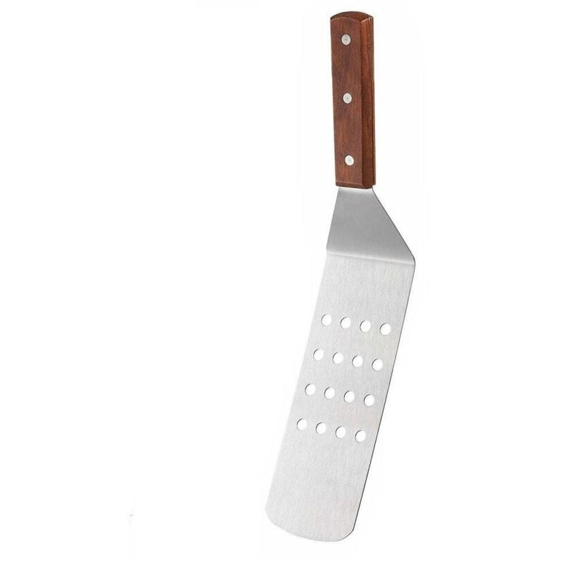 foto del prodotto trade shop traesio - spatola per alimenti pizza dolci servi torta utensile da cucina manico in legno -