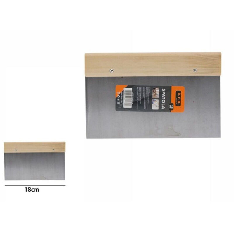 foto del prodotto trade shop traesio spatola stecca pareti stucco in acciaio impugnatura legno 18 cm pittore 53271a 
