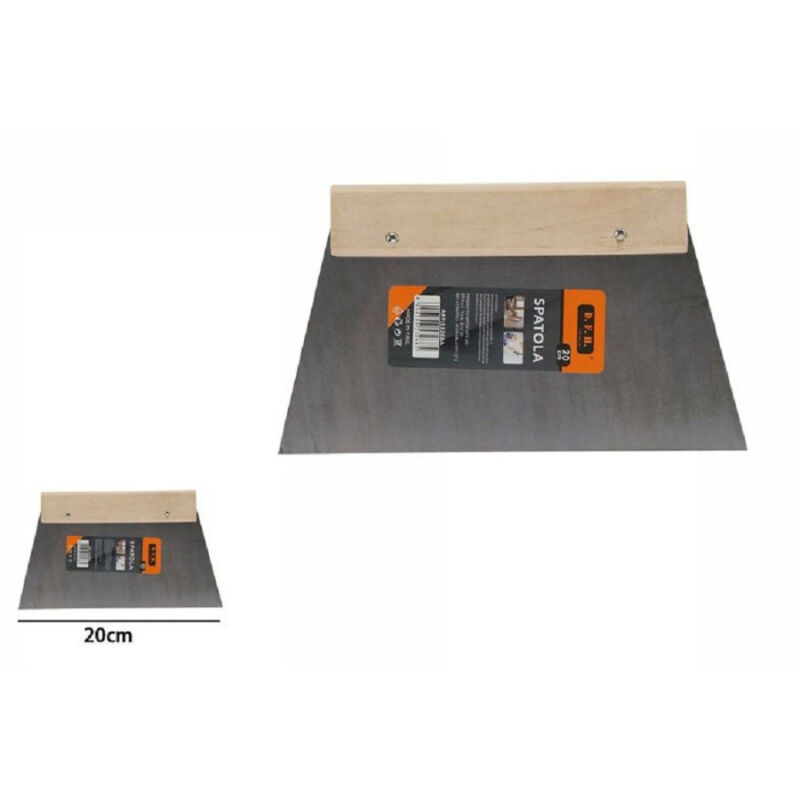 foto del prodotto trade shop traesio spatola trapezoidale per stucco in acciaio manico in legno 20cm pittore 53268a 