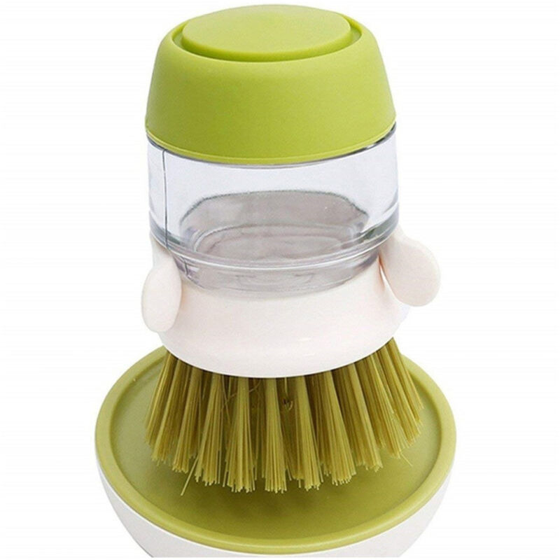 foto del prodotto trade shop traesio spazzola con dispenser sapone setole rigide antigraffio lava bicchieri piatti pentole 