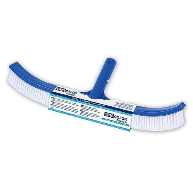 foto del prodotto trade shop traesio spazzola curva con attacco a clip per la pulizia pareti fondo piscina 45cm 42394 