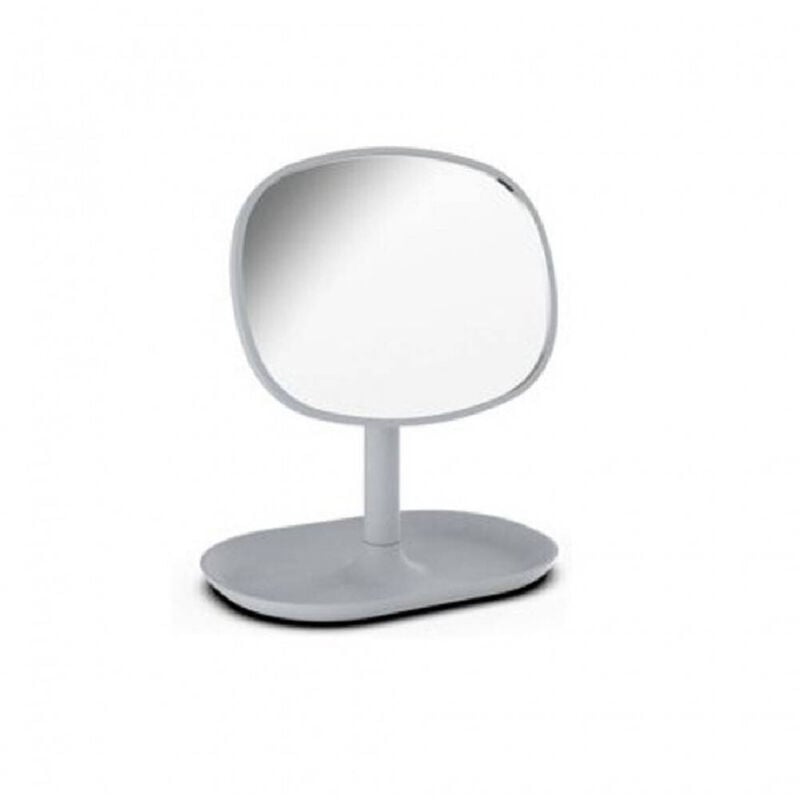 foto del prodotto trade shop traesio specchio da appoggio tavolo rotondo 15 x 17 cm arredo bagno vassoio grigio 69824 