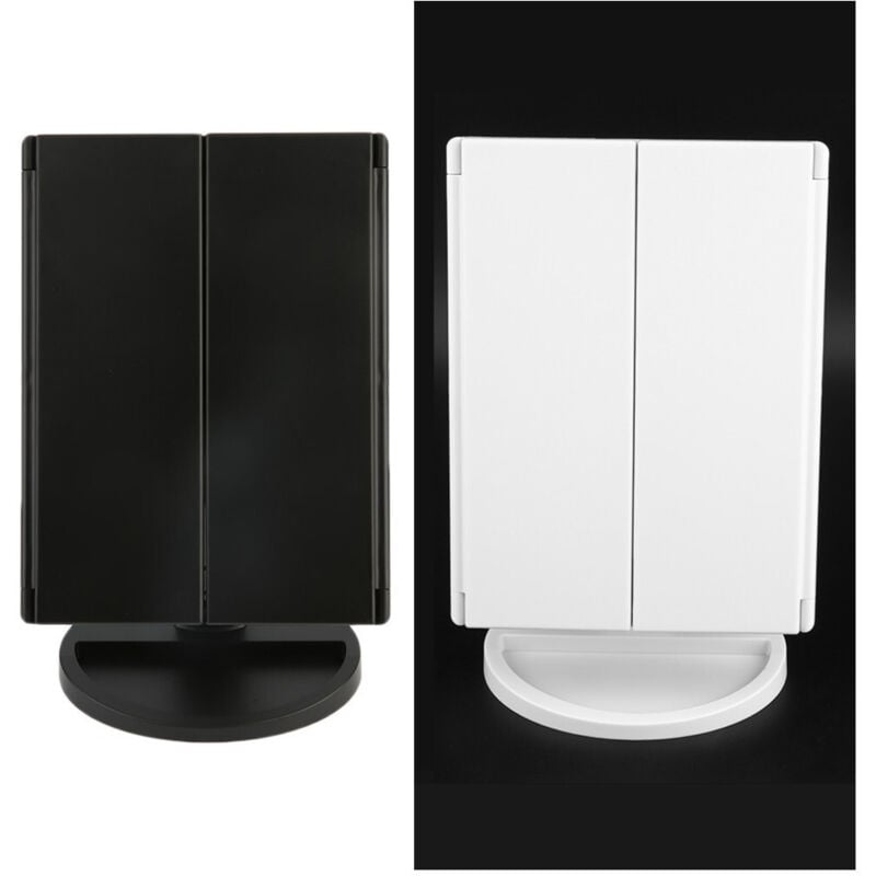 foto del prodotto trade shop traesio - specchio da trucco illuminato 22 led portatile 4 specchi make up 1x 2x 3x 180 -