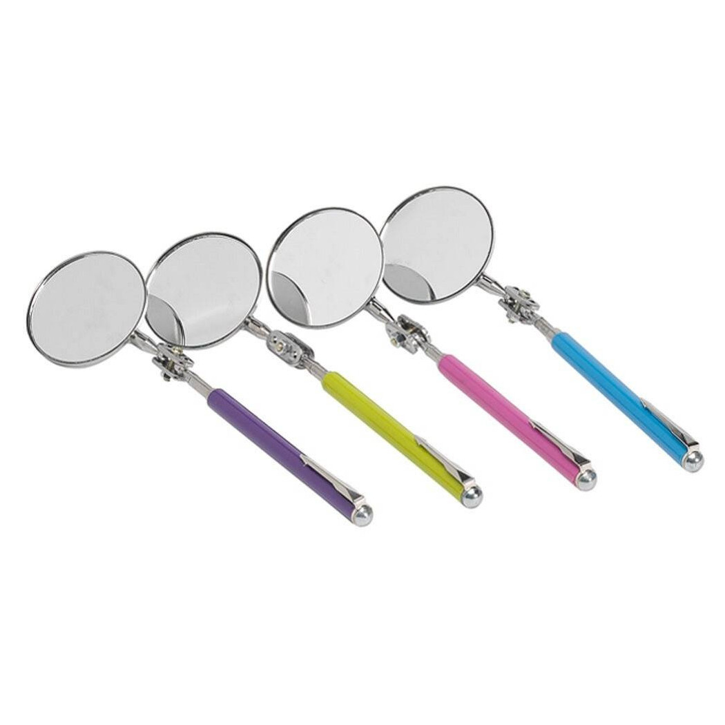 foto del prodotto trade shop traesio specchio telescopico da ispezione con manico allungabile 50 cm rotazione 360 