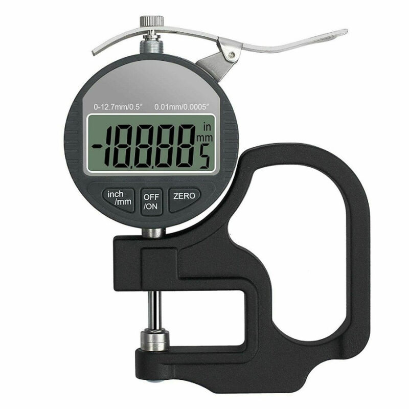 foto del prodotto trade shop traesio spessimetro micrometro digitale misuratore di spessore 0 12.7 mm con impugnatura 