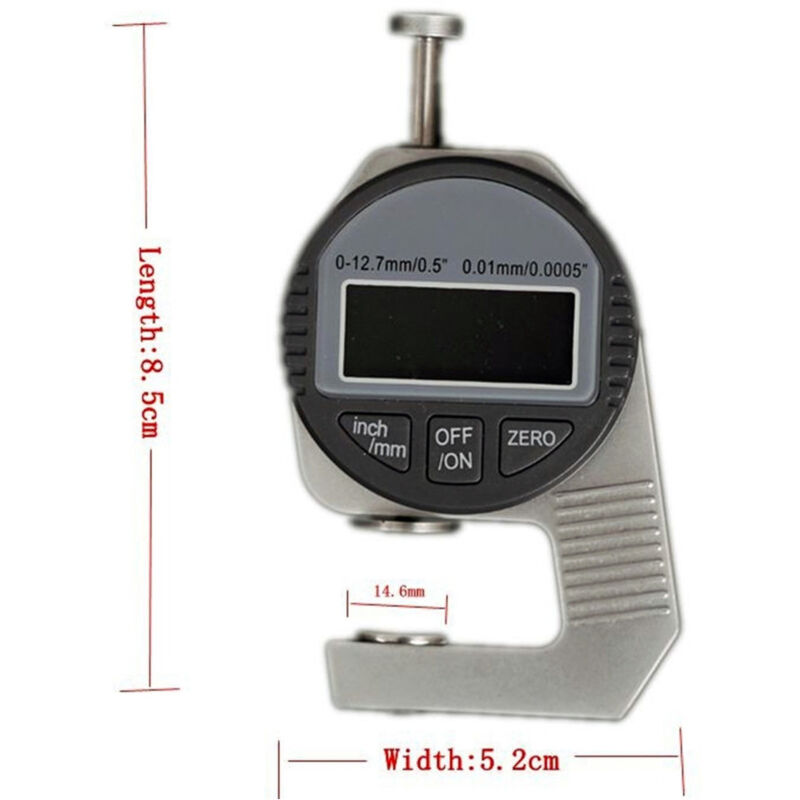 foto del prodotto trade shop traesio spessimetro micrometro digitale palmer alta precisione 0 12,7 mm x 0,01 mm 