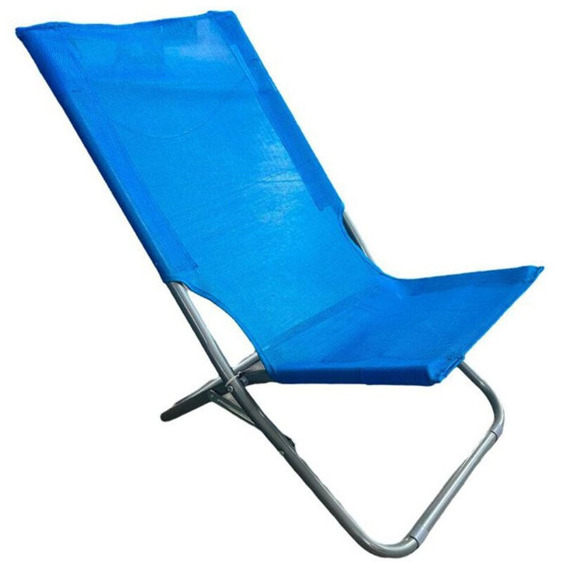 foto del prodotto trade shop traesio spiaggina in textilene blu pieghevole sedia per mare campeggio 57x47x72 cm 281053 