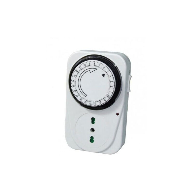 foto del prodotto trade shop traesio spina presa timer 24 ore con orologio temporizzatore programma clock tempo 