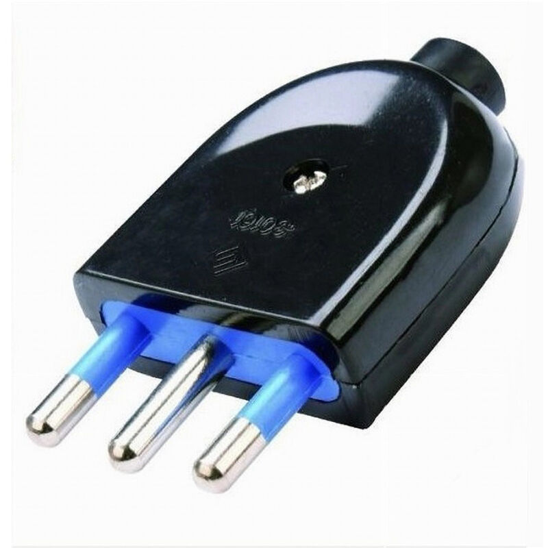 foto del prodotto trade shop traesio spina s17 elettrica 2p t 16a 250v max 1500w nero ultrapiatta salvaspazio 83008 