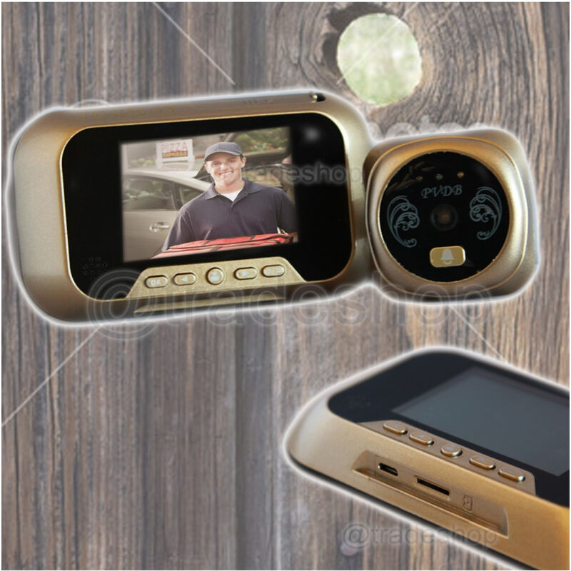 foto del prodotto trade shop traesio spioncino elettronico per porta con display lcd tf card telecamera campanello 