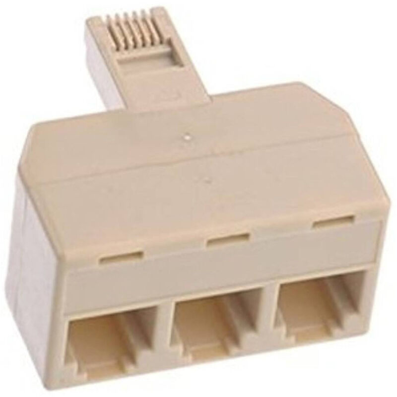 foto del prodotto trade shop traesio splitter sdoppiatore telefonico adattatore 3 uscite femmina plug rj 11 