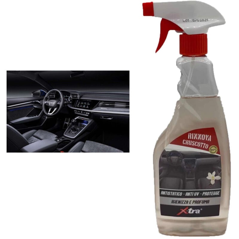 foto del prodotto trade shop traesio spray detergente pulizia auto rinnova cruscotto antistatico anti uv protezione 