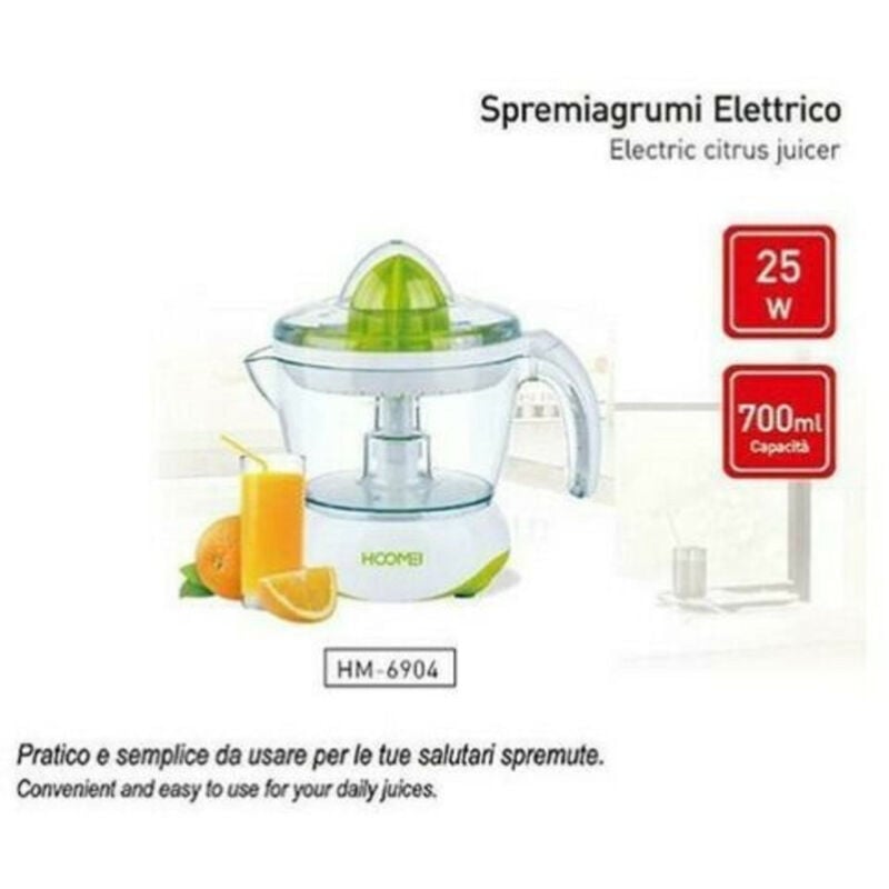 foto del prodotto trade shop traesio spremiagrumi elettrico 25 watt 700 ml per spremute con doppio senso di rotazione 
