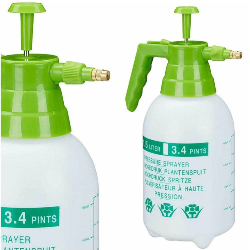foto del prodotto trade shop traesio spruzzatore a pressione 1,5 lt ugello regolabile in ottone da giardino pesticidi 