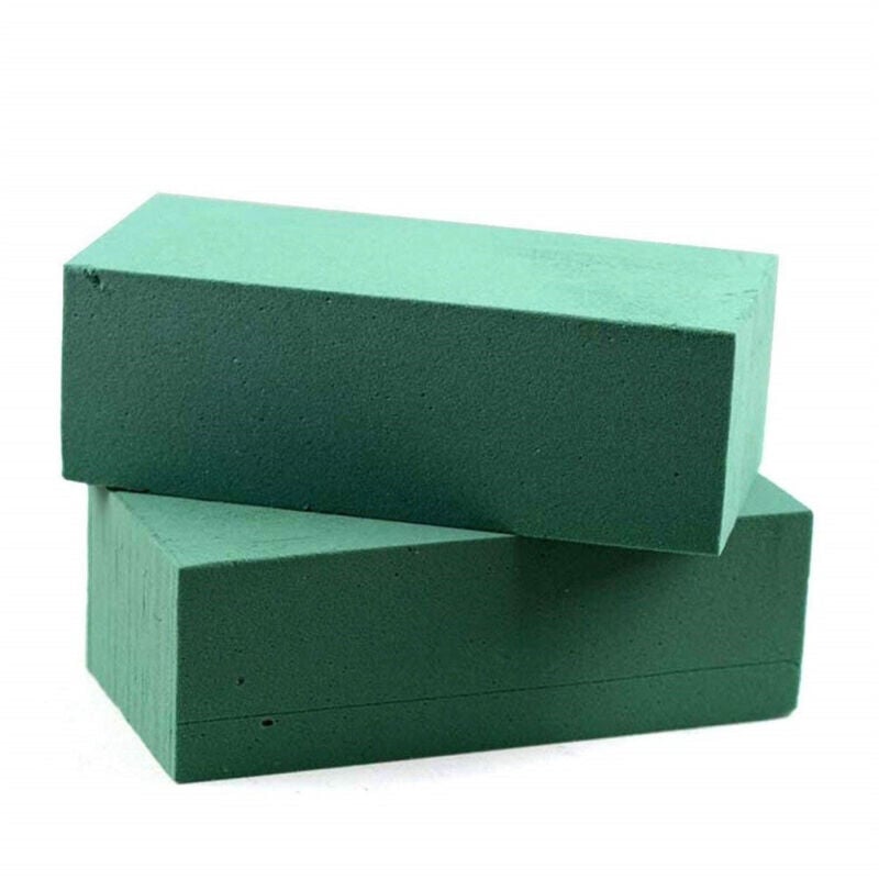 foto del prodotto trade shop traesio spugna per fiori 2pz spugne idrofila verde 23x11cm fioristi composizione floreali 