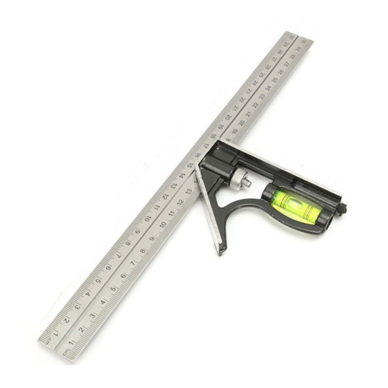 foto del prodotto trade shop traesio squadra combinata con livella metrica a bolla in alluminio angolo 45 90 300m 