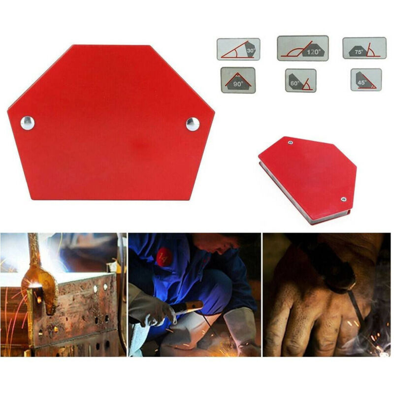 foto del prodotto trade shop traesio - squadra magnetica magnete saldatura 30° 45° 60° 75° 90° 120° 25lb 12kg esagonale -