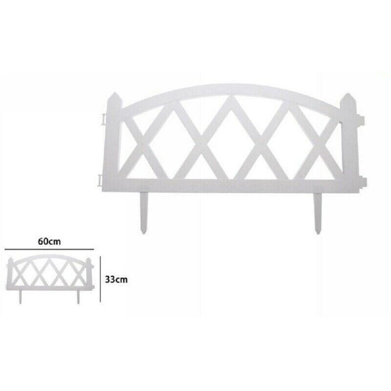 foto del prodotto trade shop traesio staccionata in plastica bianco per giardino steccato patio 60 x 33 cm 63308 