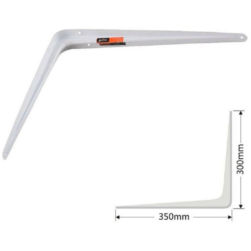 foto del prodotto trade shop traesio staffe angolari 2pz supporto staffa angolare reggimensole 300x350mm bianco grigio bianco