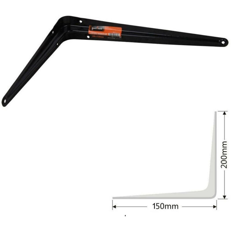 foto del prodotto trade shop traesio staffe angolari 2pz supporto staffa angolare reggimensole angolo 90 150x200mm 
