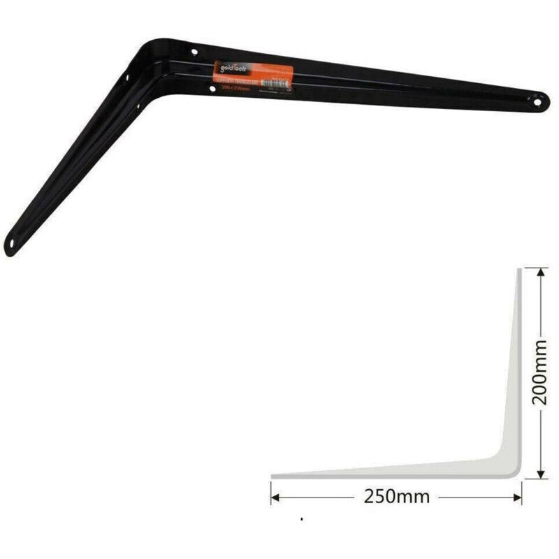 foto del prodotto trade shop traesio staffe angolari 2pz supporto staffa angolare reggimensole angolo 90 200x250mm 
