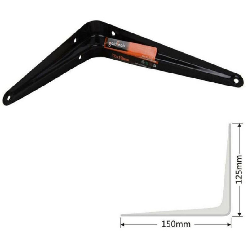 foto del prodotto trade shop traesio staffe angolari 2pz supporto staffa reggimensole angolo retto 90 125 x 150 mm 