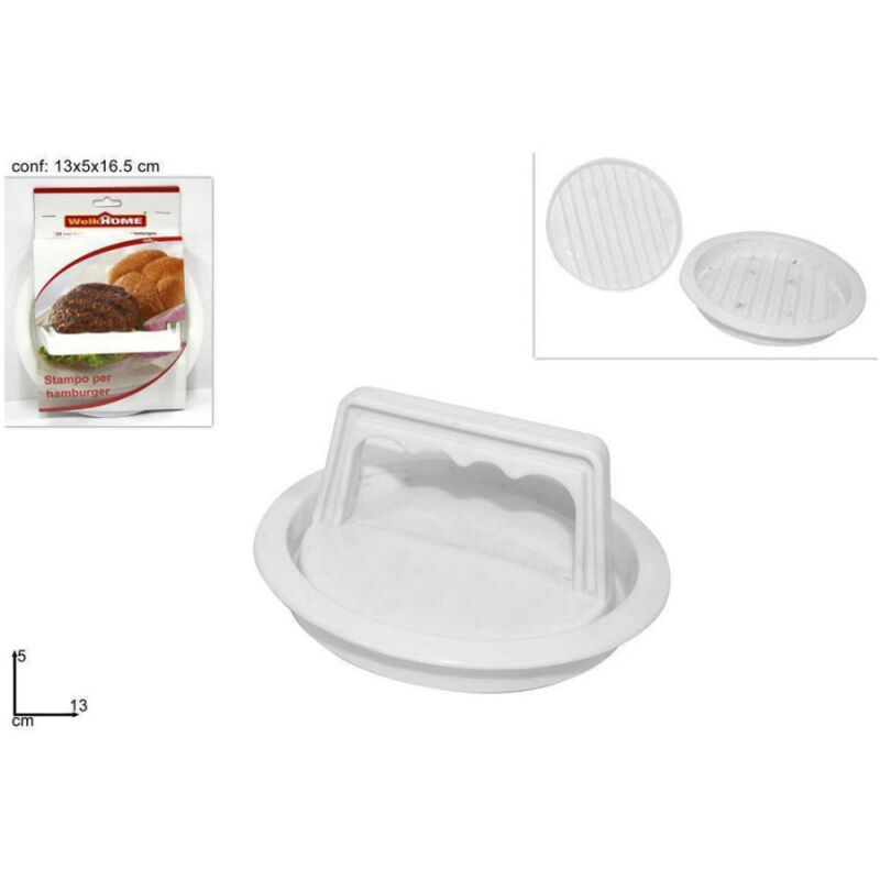 foto del prodotto trade shop traesio stampo per hamburger pressa carne in plastica macinata manuale cucina 