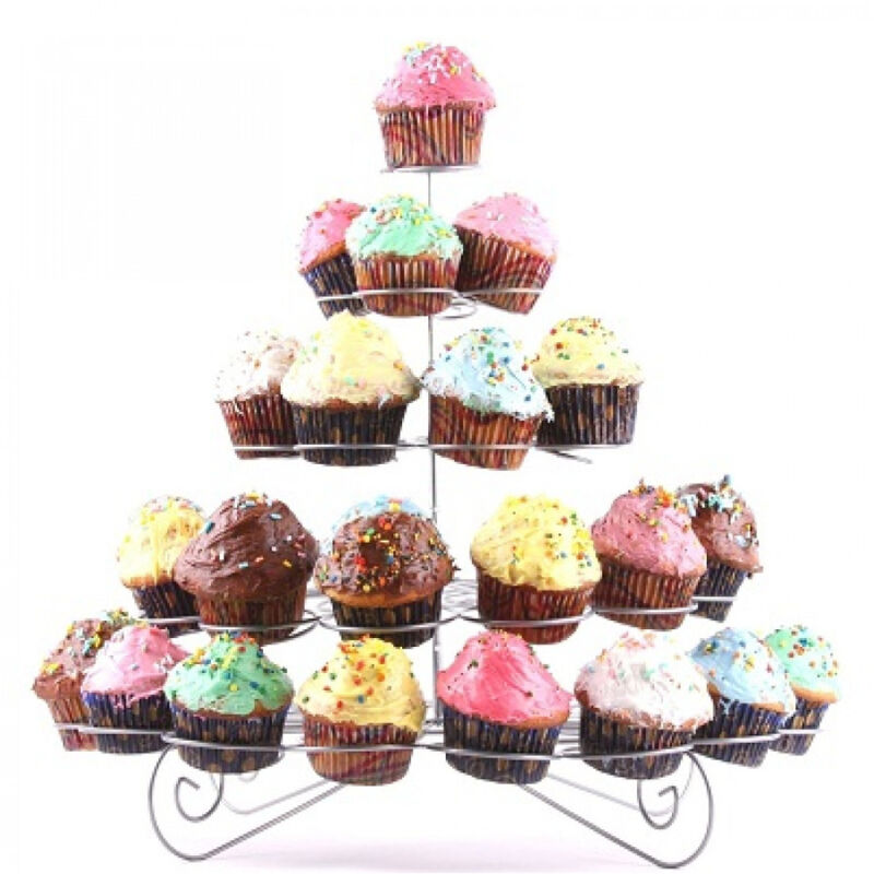 foto del prodotto trade shop traesio stand supporto espositore per cupcakes dolci dolcetti 30 posti in metallo 