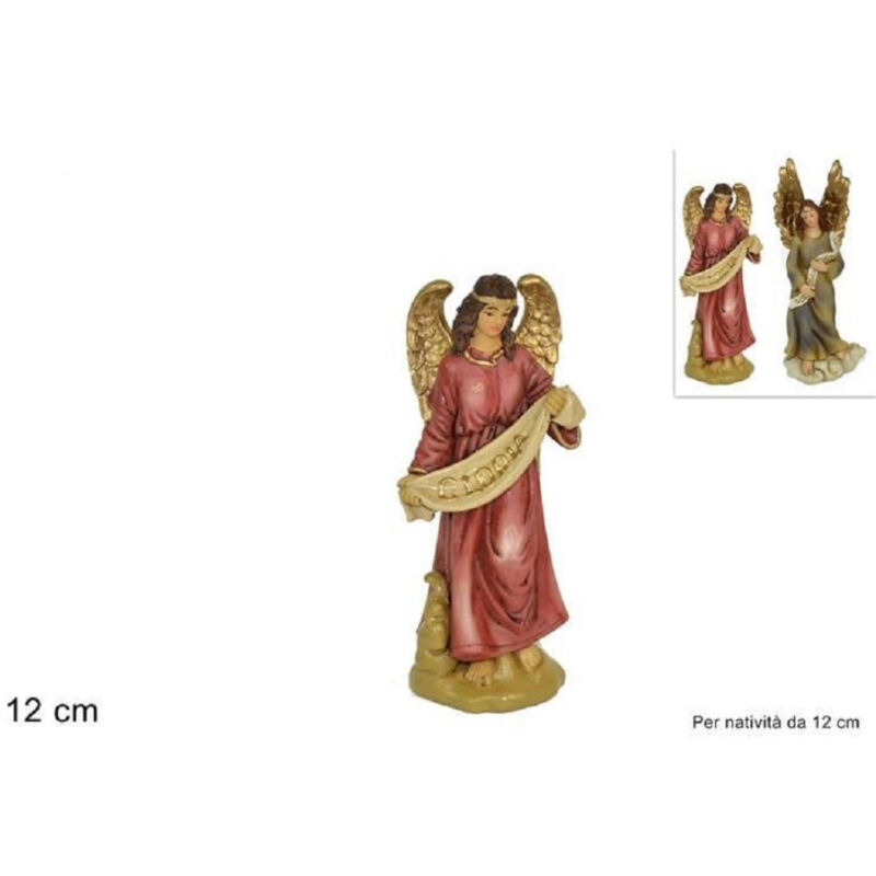 foto del prodotto trade shop traesio statuina angelo 12 cm per presepe in resina decoro natale natalizio nativita 