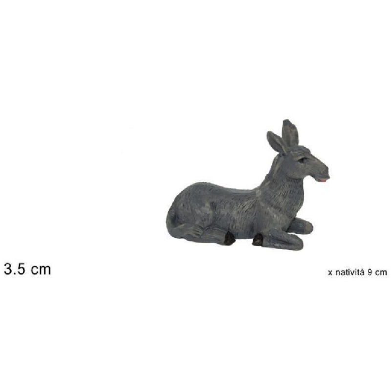 foto del prodotto trade shop traesio statuina asinello 3.5cm presepe 9cm in resina decoro natale natalizio nativita 