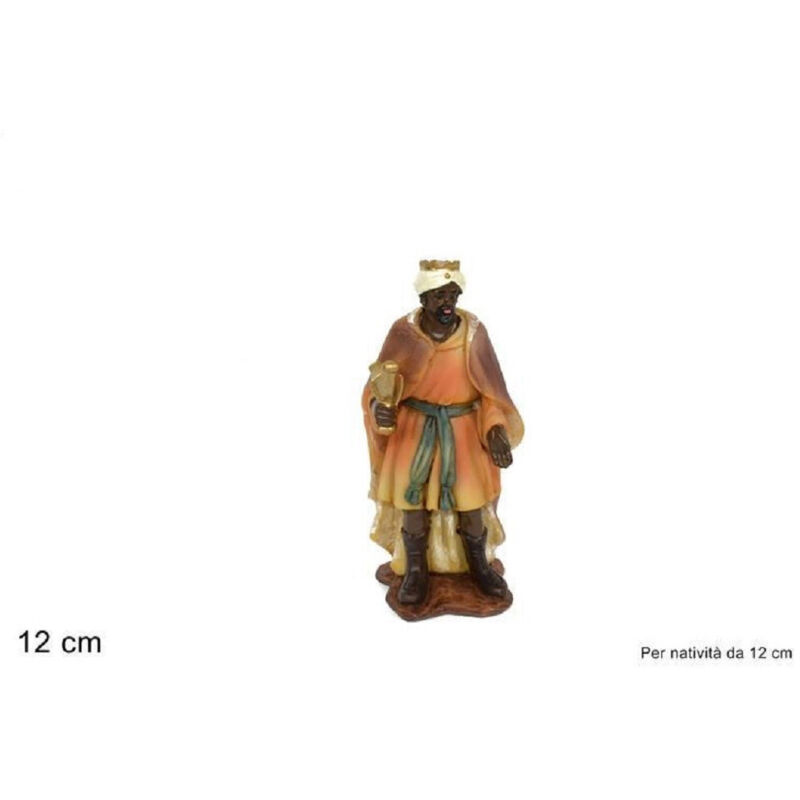 foto del prodotto trade shop traesio statuina baldassarre 12cm per presepe in resina decoro natale natalizio nativit 