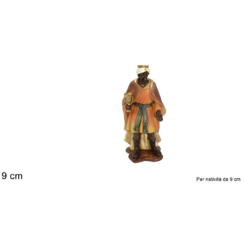 foto del prodotto trade shop traesio statuina baldassarre 9 cm per presepe in resina decoro natale natalizio nativit 