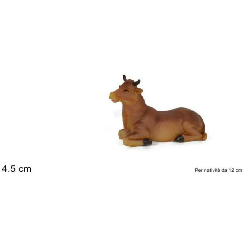 foto del prodotto trade shop traesio statuina bue 4.5 cm per presepe 12cm in resina decoro natale natalizio nativita 