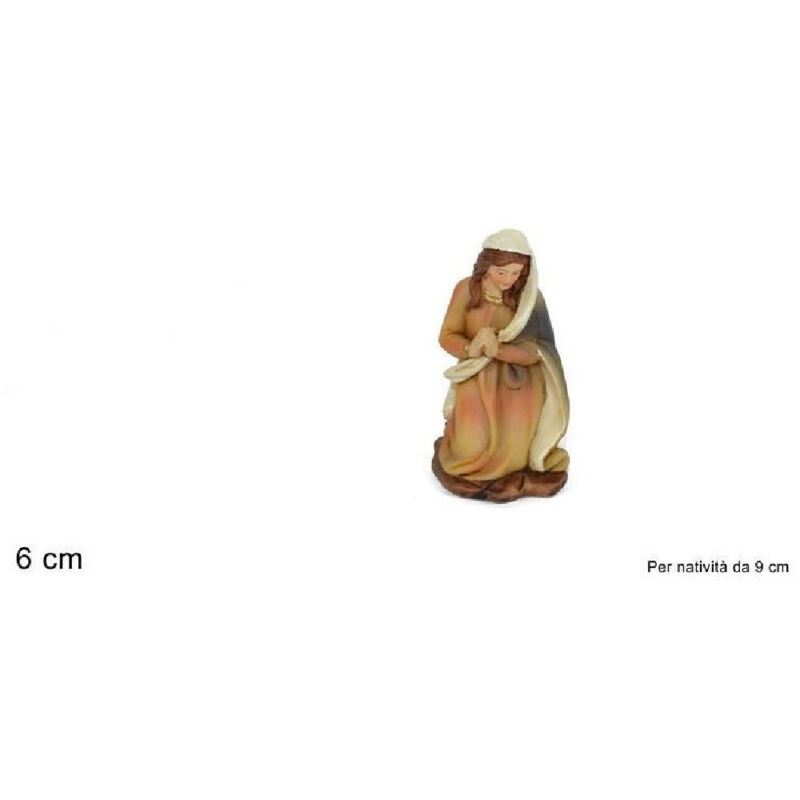 foto del prodotto trade shop traesio - statuina madonna 6 cm per presepe in resina decoro natale natalizio nativita' -